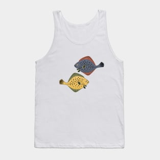 Flounders pattern dark Tank Top